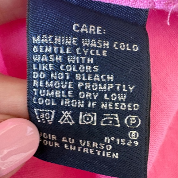 Ralph Lauren Sport Size 14 Pink Linen Button Up Roll Tab Sleeves Pockets Casual - Picture 11 of 13